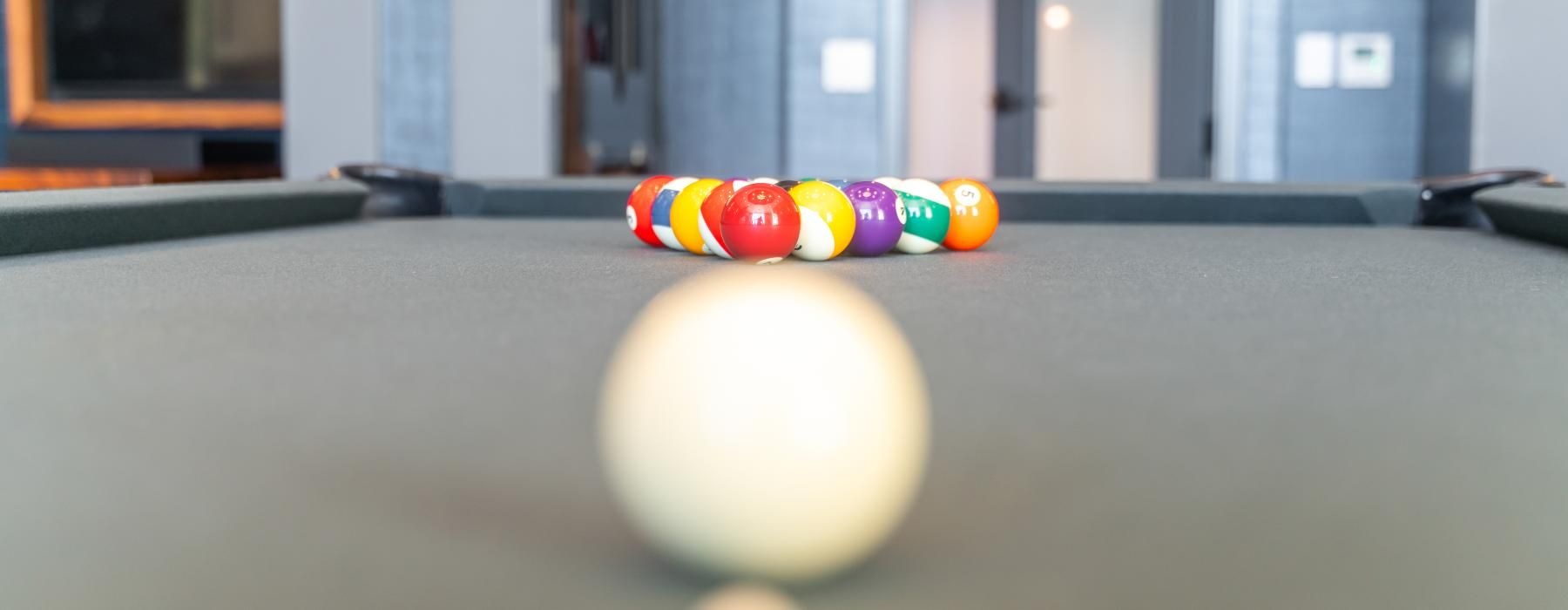 a pool ball on a table