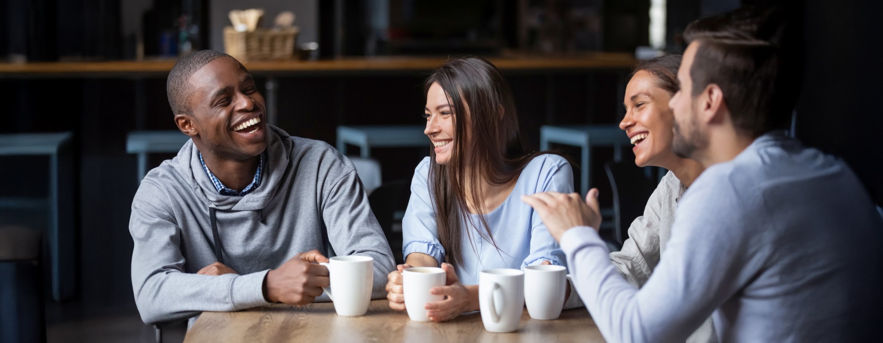 a group of people smiling