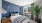 a bedroom with a large mural